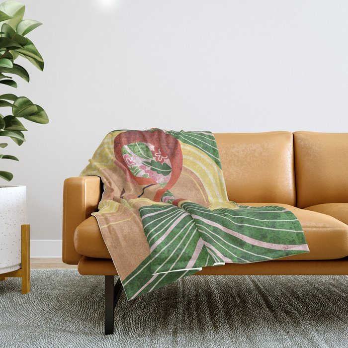 Floral Glasses Throw Blanket Gallery Image 1