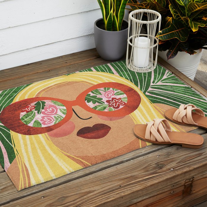 Floral Glasses Outdoor Rug Gallery Image 2
