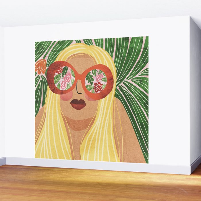 Floral Glasses Wall Mural Gallery Image 2