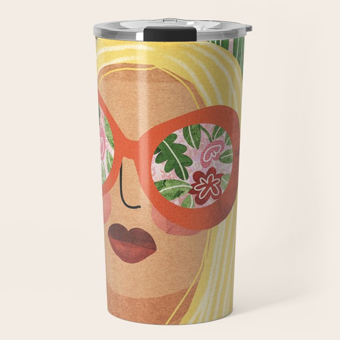 Floral Glasses Travel Mug Gallery Image 1