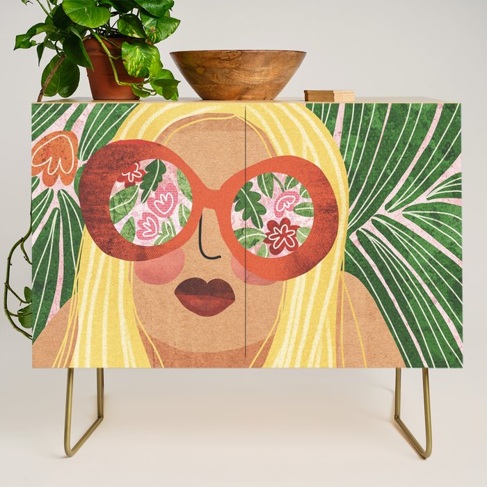 Floral Glasses Credenza Gallery Image 1