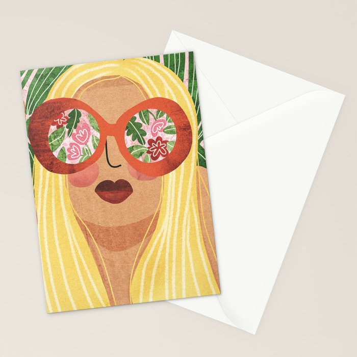 Floral Glasses Stationery Card Gallery Image 2