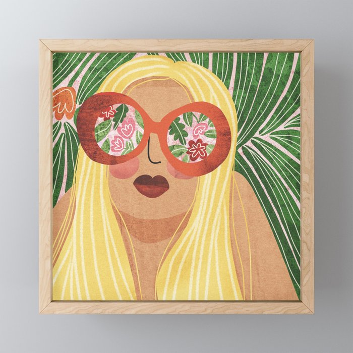 Floral Glasses Mini Art Print Gallery Image 1