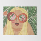 Floral Glasses Throw Blanket Gallery Image 2