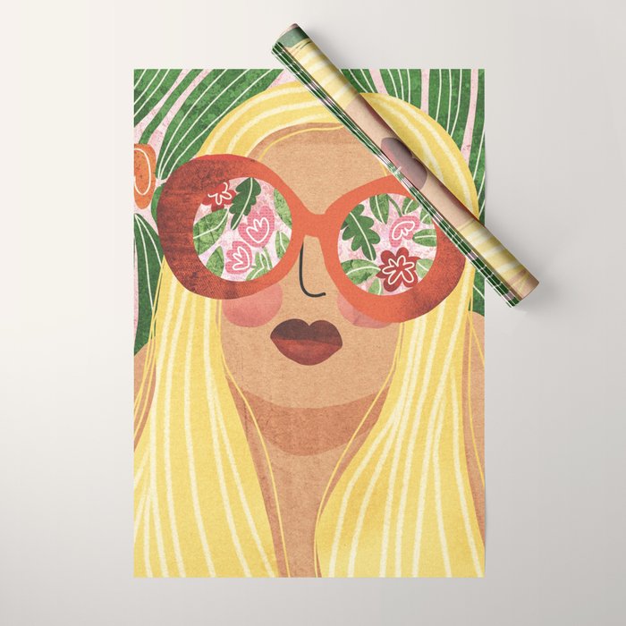 Floral Glasses Wrapping Paper Gallery Image 1
