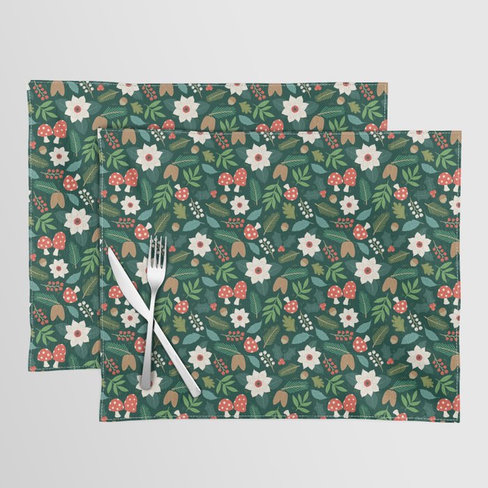 Woodland Holiday Botanicals Placemat Gallery Image 1