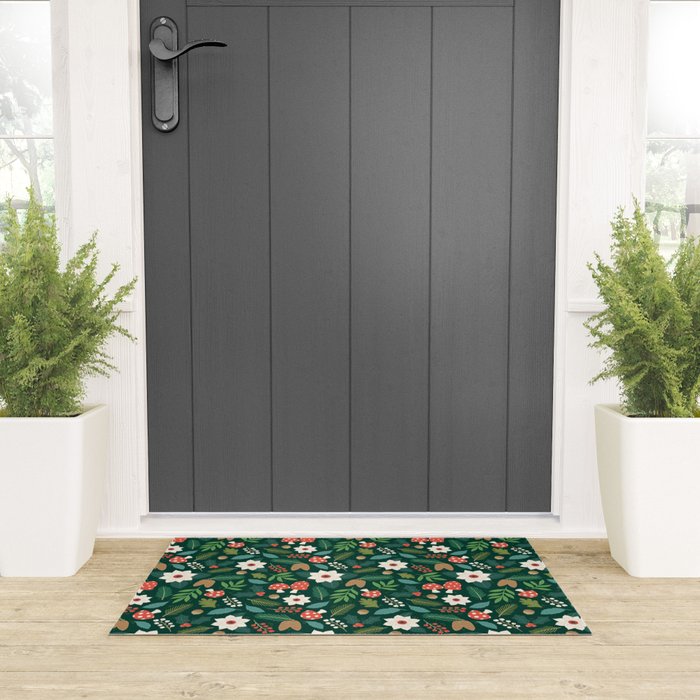 Woodland Holiday Botanicals Welcome Mat Gallery Image 3