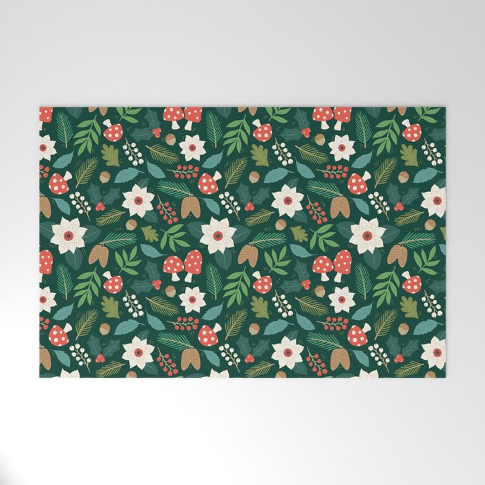 Woodland Holiday Botanicals Welcome Mat Gallery Image 1