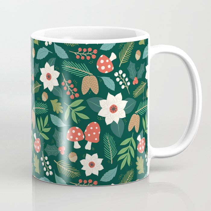 Woodland Holiday Botanicals Coffee Mug Gallery Image 1