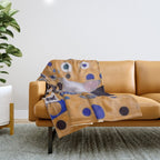 Klimt Cat with Green Eyes as Chinese Emperor Throw Blanket Gallery Image 1
