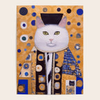 Klimt Cat with Green Eyes as Chinese Emperor Poster Gallery Image 4