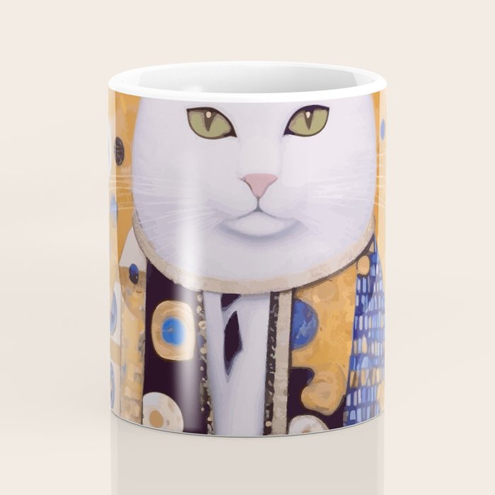 Klimt Cat with Green Eyes as Chinese Emperor Coffee Mug Gallery Image 4