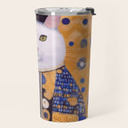 Klimt Cat with Green Eyes as Chinese Emperor Travel Mug Gallery Image 2