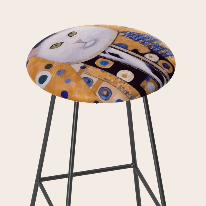Klimt Cat with Green Eyes as Chinese Emperor Stool Gallery Image 2