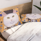 Klimt Cat with Green Eyes as Chinese Emperor Pillow Sham Gallery Image 2