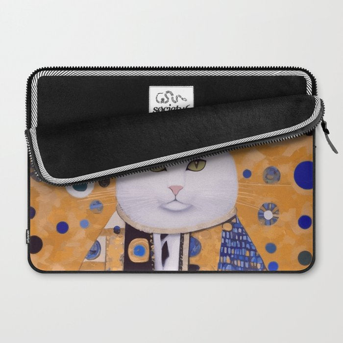 Klimt Cat with Green Eyes as Chinese Emperor Laptop Sleeve Gallery Image 2