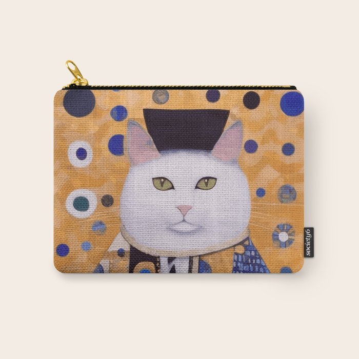 Klimt Cat with Green Eyes as Chinese Emperor Carry All Pouch Gallery Image 1