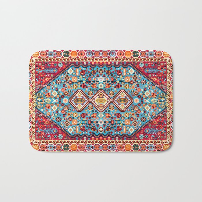 Colorful Kaleidoscope: Vintage Bohemian Moroccan Art Bath Mat Gallery Image 1