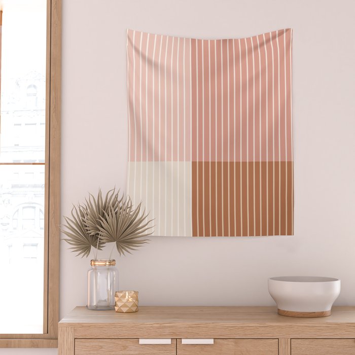 Color Block Line Abstract XVI Wall Tapestry Gallery Image 2