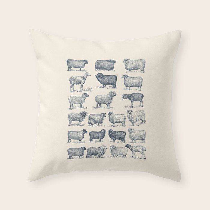 Types of Sheep Throw Pillow Gallery Image 6