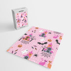 Pink Halloween pastel spooky party Jigsaw Puzzle Gallery Image 2