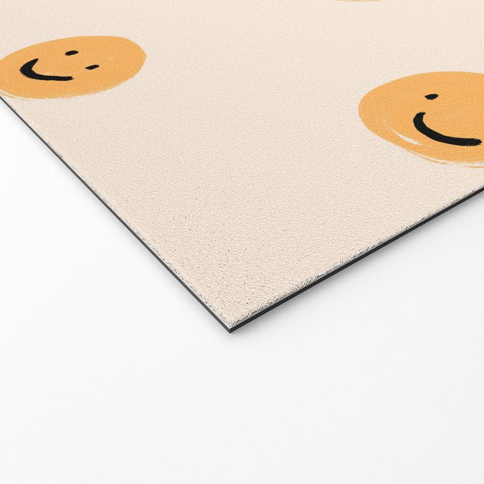 Yellow Smiley Face Pattern Welcome Mat Gallery Image 2
