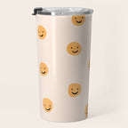 Yellow Smiley Face Pattern Travel Mug Gallery Image 3