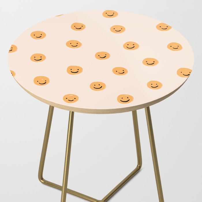 Yellow Smiley Face Pattern Side Table Gallery Image 2