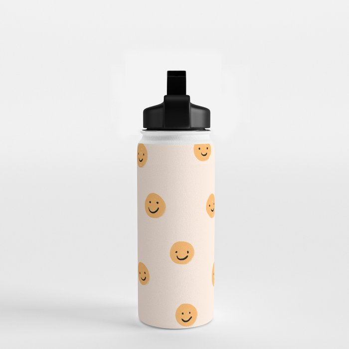 Yellow Smiley Face Pattern Water Bottle Gallery Image 2