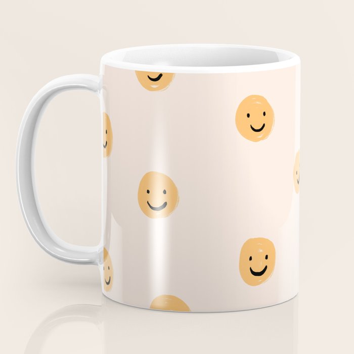 Yellow Smiley Face Pattern Coffee Mug Gallery Image 3