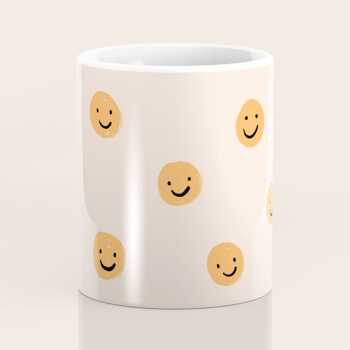 Yellow Smiley Face Pattern Coffee Mug Gallery Image 4