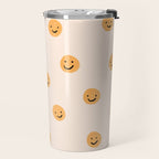 Yellow Smiley Face Pattern Travel Mug Gallery Image 2