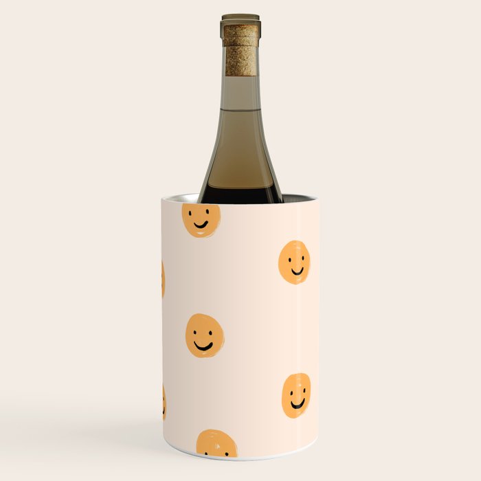 Yellow Smiley Face Pattern Wine Chiller Gallery Image 2