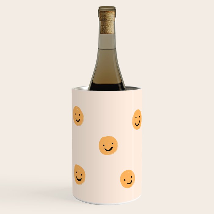 Yellow Smiley Face Pattern Wine Chiller Gallery Image 1