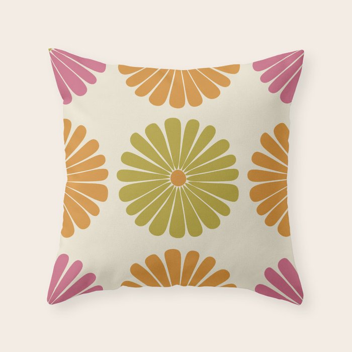 Retro Summer Daisies VIII Throw Pillow Gallery Image 6