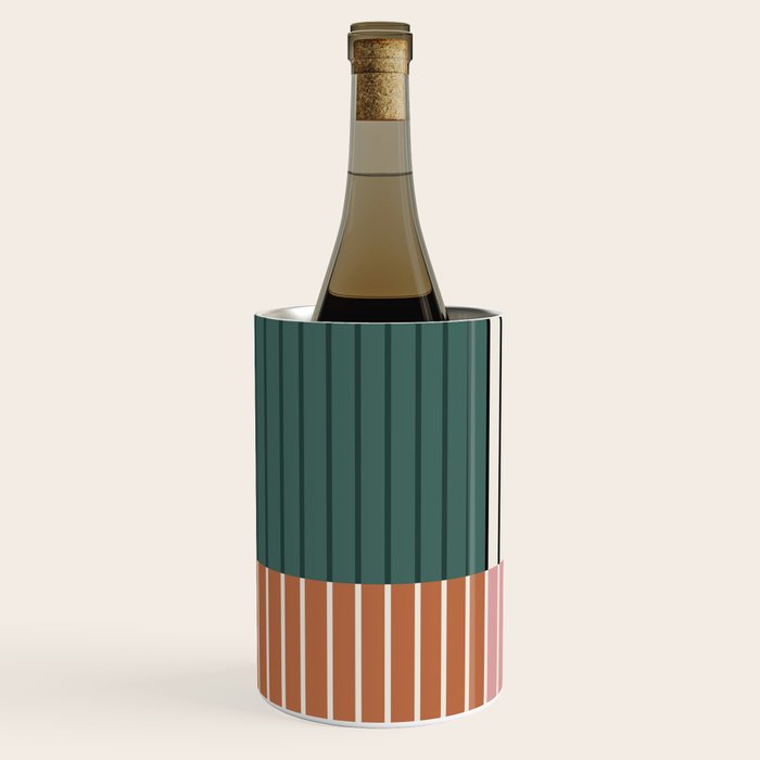 Color Block Line Abstract V Colorful Retro Wine Chiller Gallery Image 2