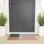 Color Block Line Abstract V Colorful Retro Welcome Mat Gallery Image 3