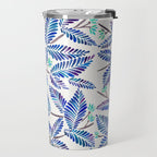 Happy Sloth - Tropical Blue Leaves Travel Mug Gallery Image 2