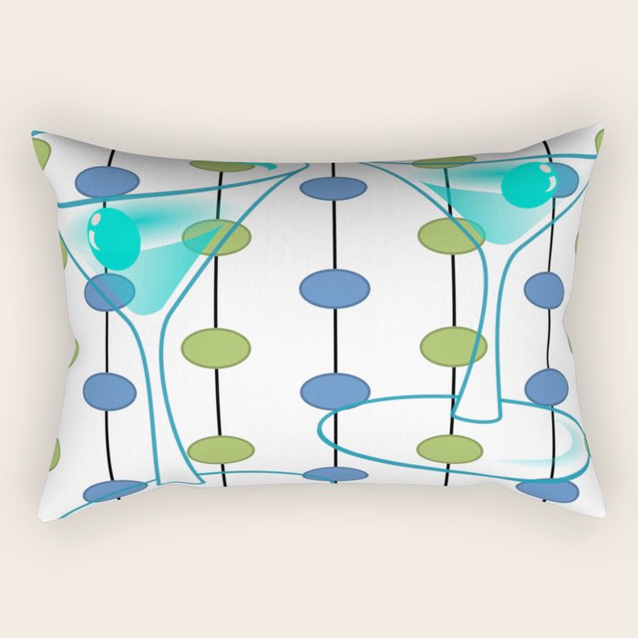 Mid-Century Modern Atomic Art Cocktails 1.0 Rectangular Pillow Gallery Image 2
