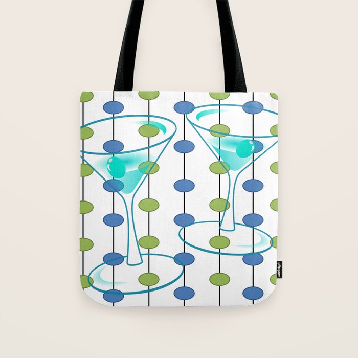 Mid-Century Modern Atomic Art Cocktails 1.0 Tote Bag Gallery Image 1