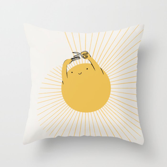 Summer Hair Cut Throw Pillow Gallery Image 6