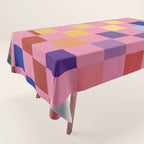 Pink squares Tablecloth Gallery Image 1