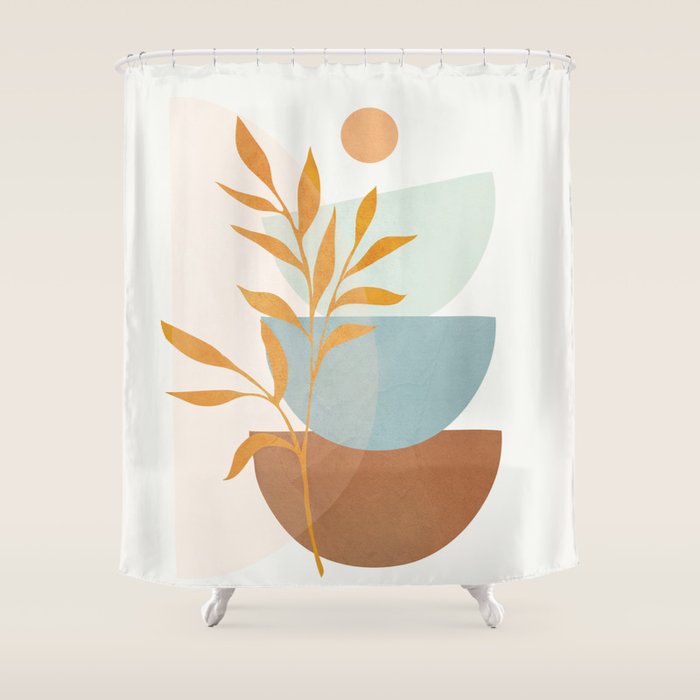 Soft Abstract Shapes 02 Shower Curtain Gallery Image 1