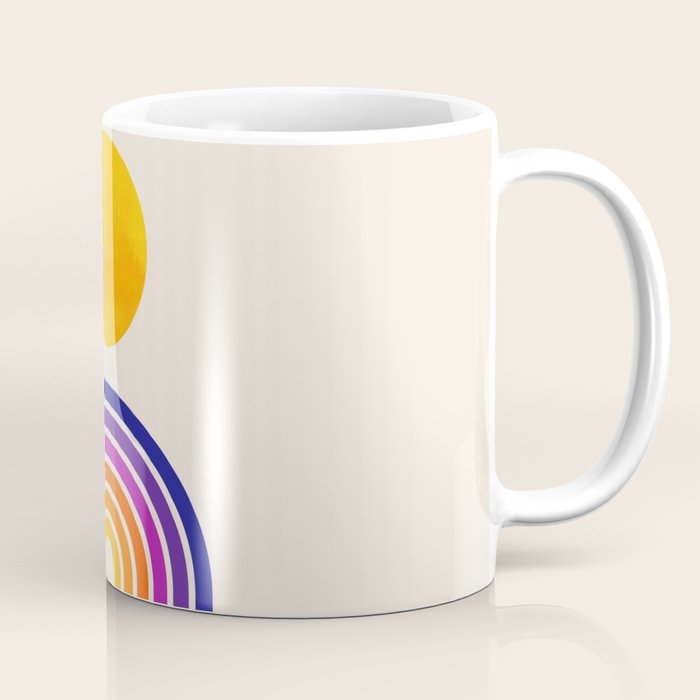 Rainbow Sun: Retro 80s Edition Coffee Mug Gallery Image 1