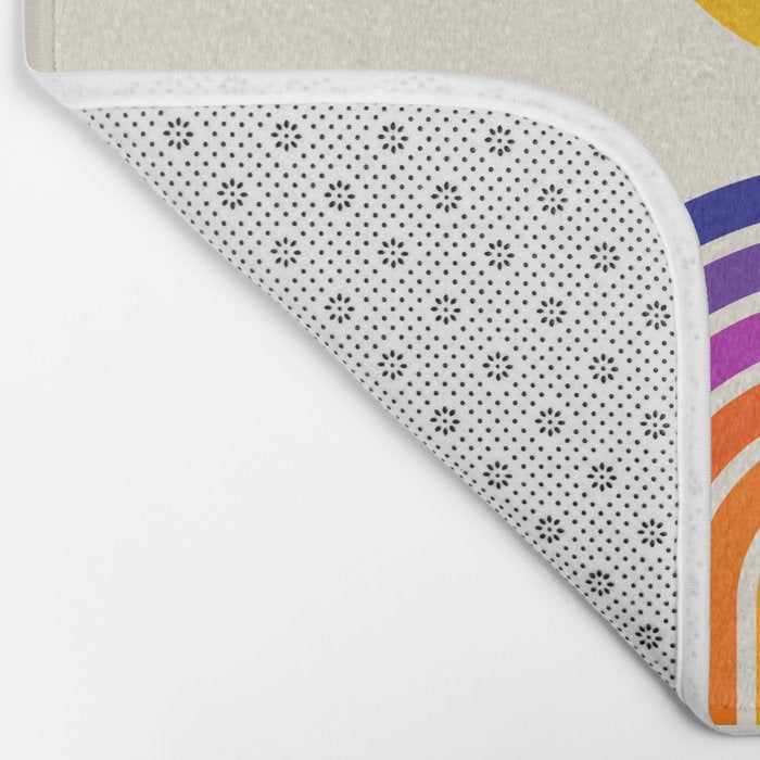 Rainbow Sun: Retro 80s Edition Bath Mat Gallery Image 2