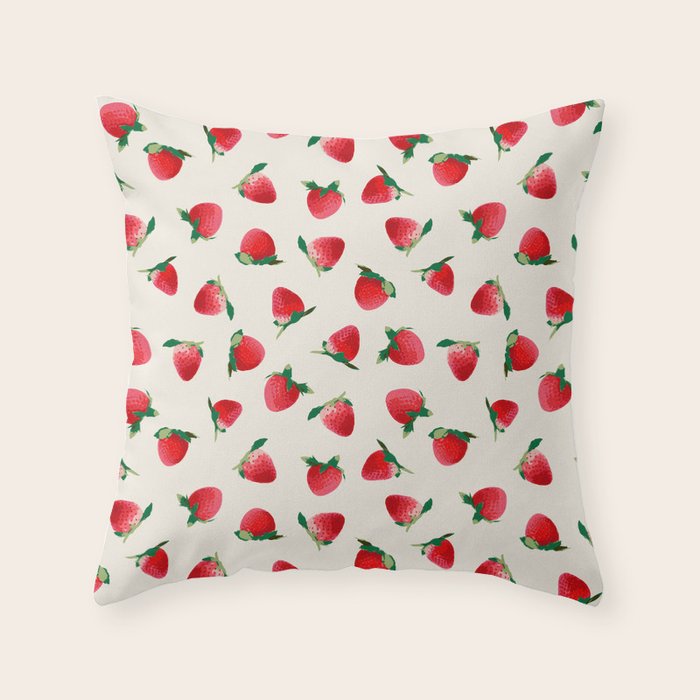 Strawberry pattern Throw Pillow Gallery Image 6