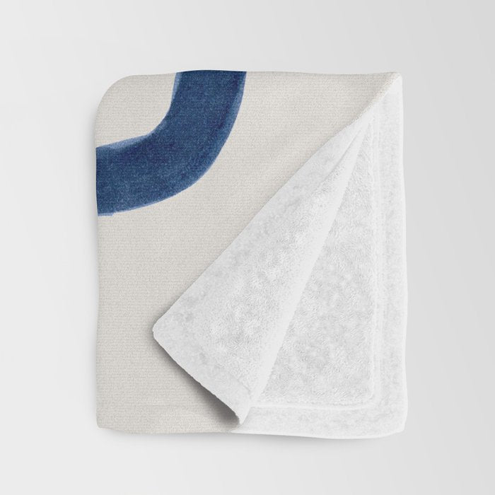 EnShape by Ejaaz Haniff 'Navy Nesting Ovals' Mid Century Modern Minimal Minimalist Watercolor Abstract Funky Fun Style Throw Blanket Gallery Image 3