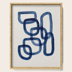 EnShape by Ejaaz Haniff 'Navy Nesting Ovals' Mid Century Modern Minimal Minimalist Watercolor Abstract Funky Fun Style Serving Tray Gallery Image 1