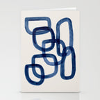 EnShape by Ejaaz Haniff 'Navy Nesting Ovals' Mid Century Modern Minimal Minimalist Watercolor Abstract Funky Fun Style Stationery Card Gallery Image 2
