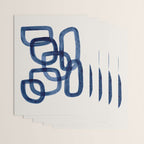 EnShape by Ejaaz Haniff 'Navy Nesting Ovals' Mid Century Modern Minimal Minimalist Watercolor Abstract Funky Fun Style Wrapping Paper Gallery Image 3